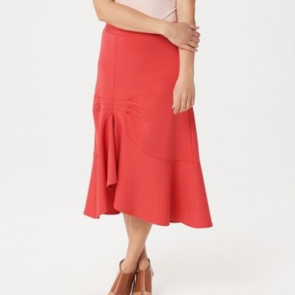 Du Jour Dresses & Skirts - Du Jour Asymmetric Ponte Skirt with Pintuck Detail